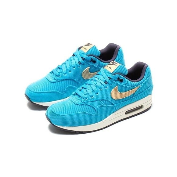 Nike Air Max 1 PRM Corduroy - Sesame/Gridiron/Baltic Blue - Blue / M9 New In Box - Picture 2 of 7